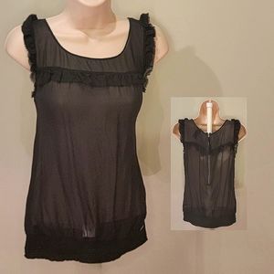 Guess Black Sheer Top